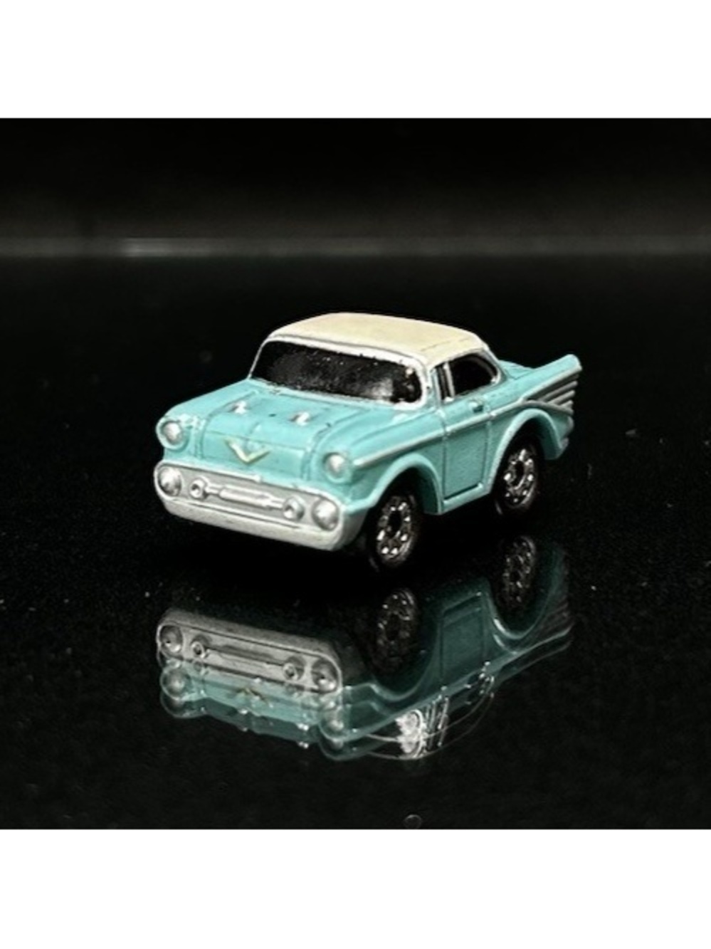 Vintage Micro Machines 1957 Chevy Bel Air Car 1986 Galoob Teal White Top
